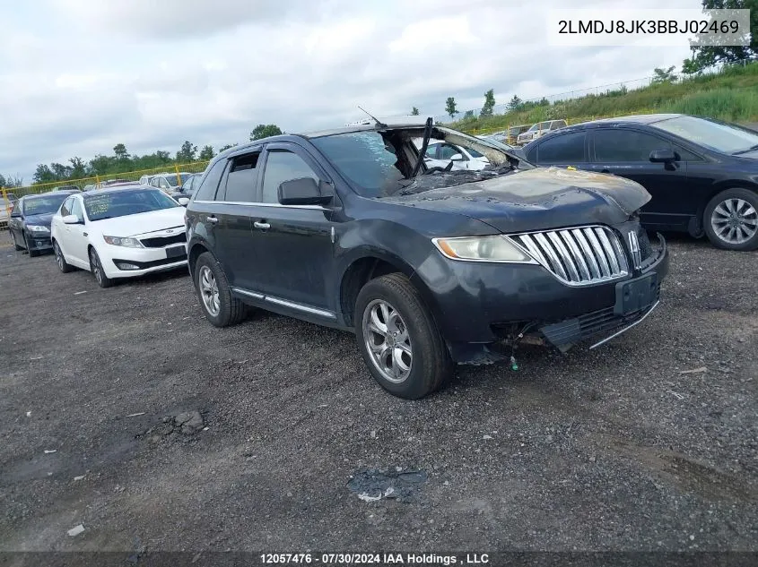 2011 Lincoln Mkx VIN: 2LMDJ8JK3BBJ02469 Lot: 12057476