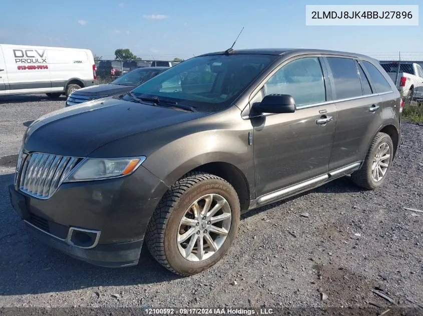 2011 Lincoln Mkx VIN: 2LMDJ8JK4BBJ27896 Lot: 12100592