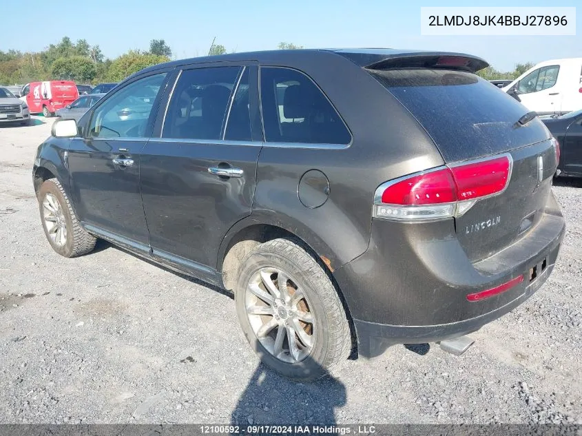 2011 Lincoln Mkx VIN: 2LMDJ8JK4BBJ27896 Lot: 12100592