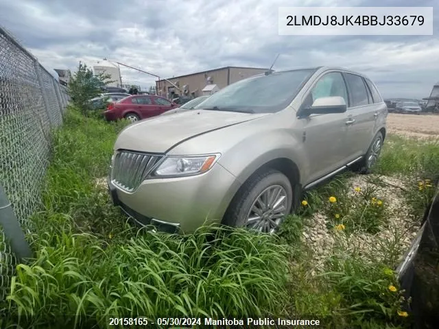 2011 Lincoln Mkx VIN: 2LMDJ8JK4BBJ33679 Lot: 20158165