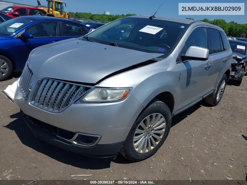 2LMDJ6JKXBBJ02909 2011 Lincoln Mkx