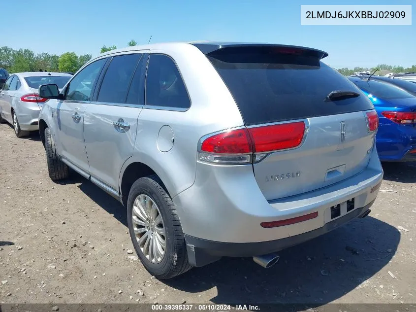 2LMDJ6JKXBBJ02909 2011 Lincoln Mkx