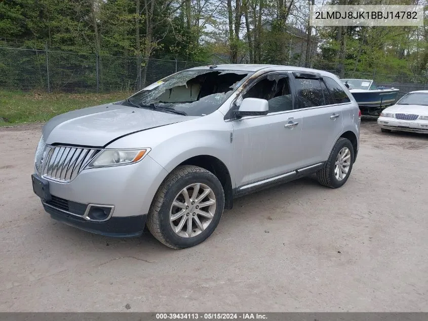 2011 Lincoln Mkx VIN: 2LMDJ8JK1BBJ14782 Lot: 39434113