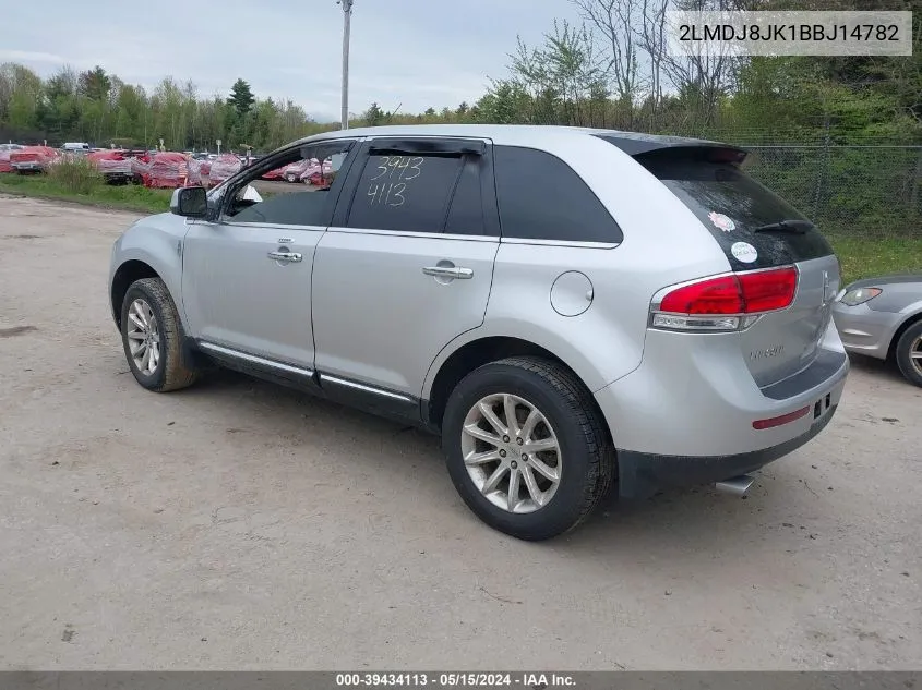 2011 Lincoln Mkx VIN: 2LMDJ8JK1BBJ14782 Lot: 39434113