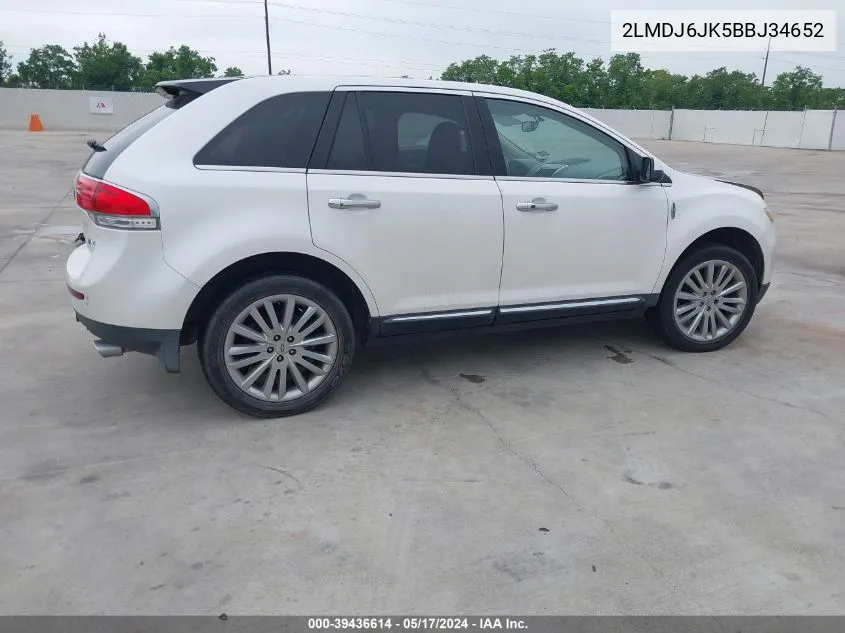 2011 Lincoln Mkx VIN: 2LMDJ6JK5BBJ34652 Lot: 39436614