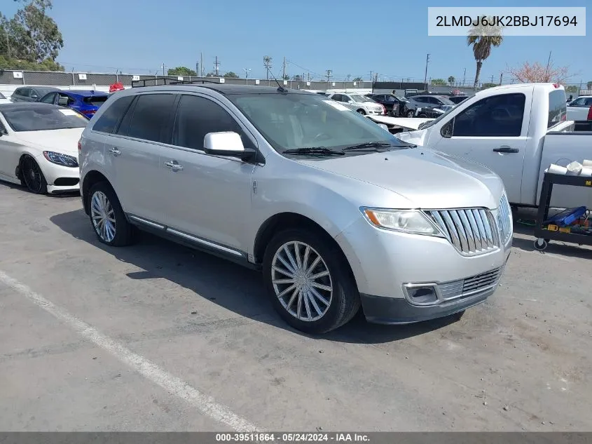 2011 Lincoln Mkx VIN: 2LMDJ6JK2BBJ17694 Lot: 39511864