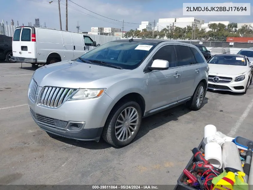 2LMDJ6JK2BBJ17694 2011 Lincoln Mkx