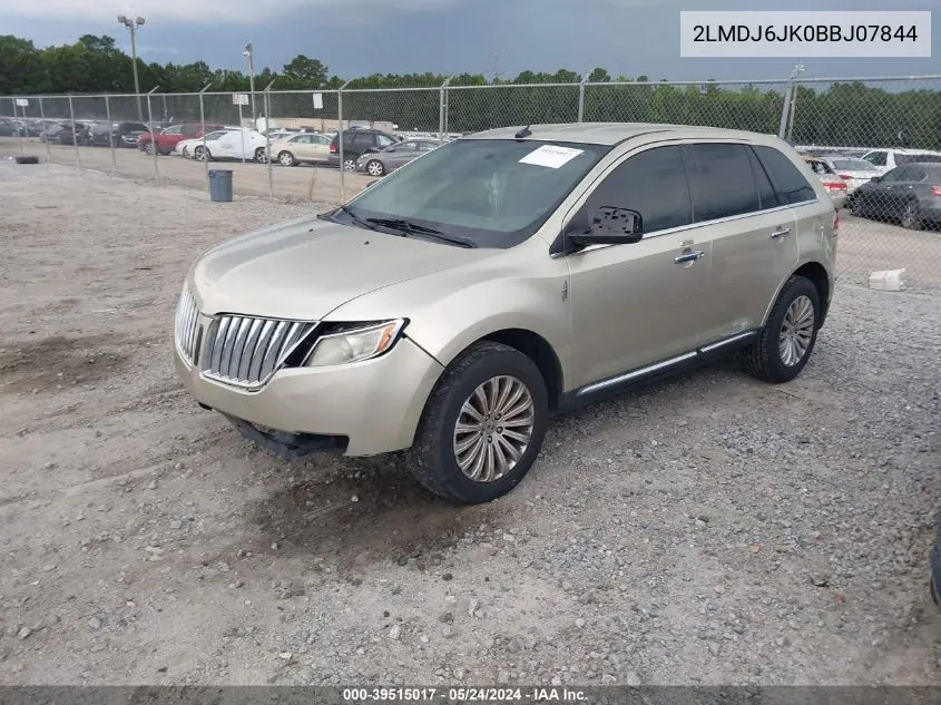 2011 Lincoln Mkx VIN: 2LMDJ6JK0BBJ07844 Lot: 39515017