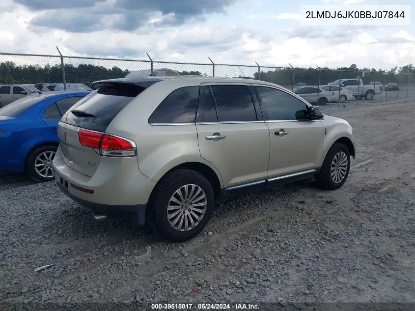 2LMDJ6JK0BBJ07844 2011 Lincoln Mkx