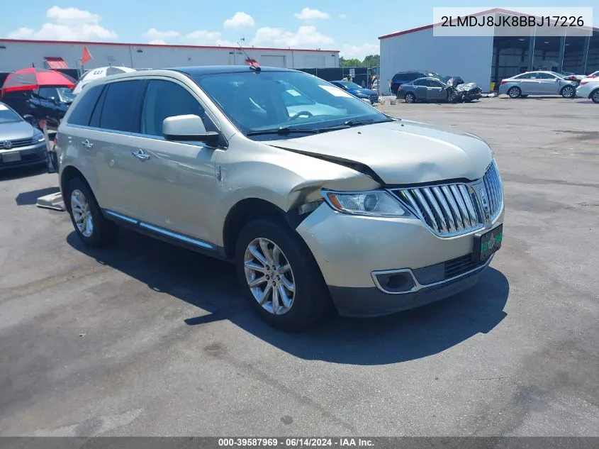 2011 Lincoln Mkx VIN: 2LMDJ8JK8BBJ17226 Lot: 39587969