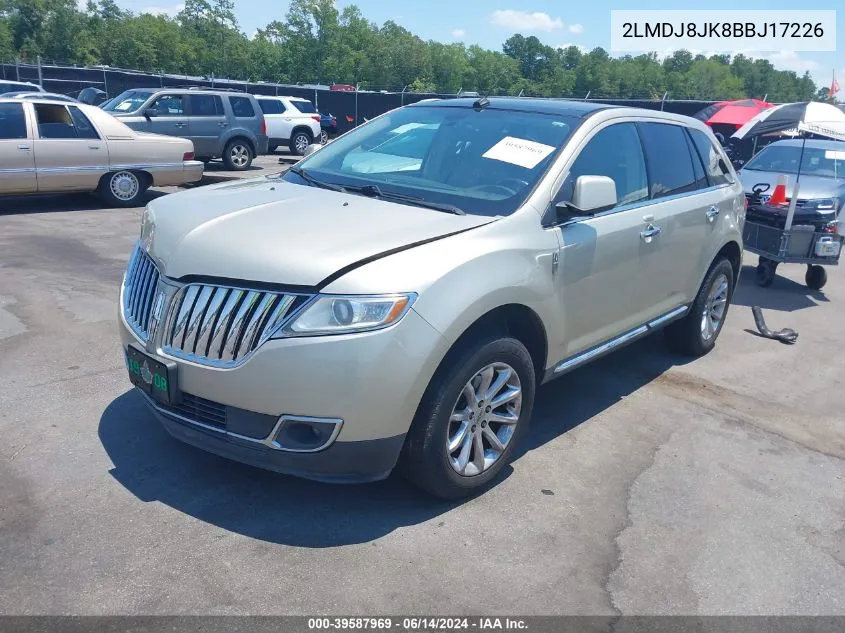 2011 Lincoln Mkx VIN: 2LMDJ8JK8BBJ17226 Lot: 39587969