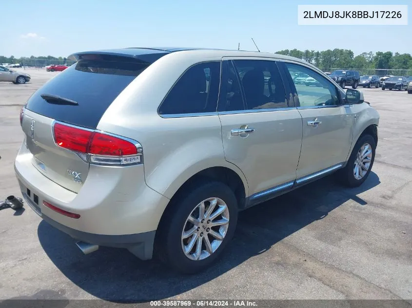 2011 Lincoln Mkx VIN: 2LMDJ8JK8BBJ17226 Lot: 39587969