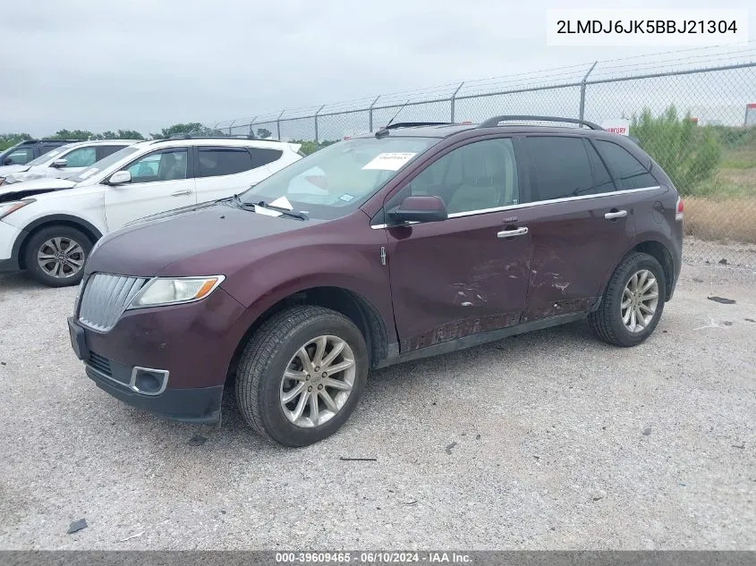 2011 Lincoln Mkx VIN: 2LMDJ6JK5BBJ21304 Lot: 39609465