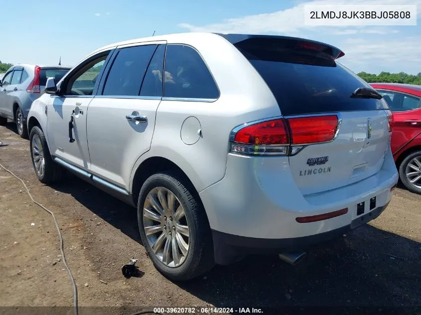 2011 Lincoln Mkx VIN: 2LMDJ8JK3BBJ05808 Lot: 39620782