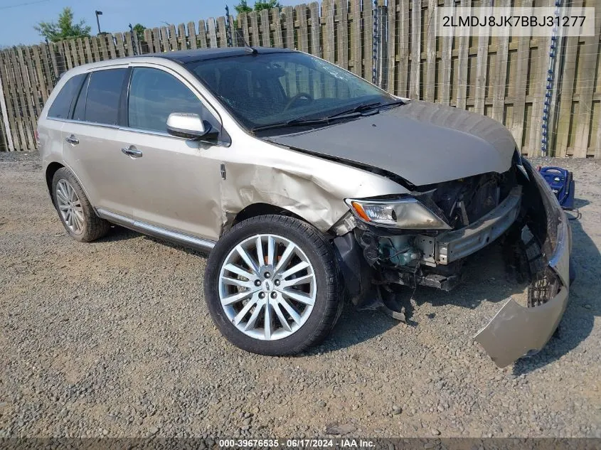 2011 Lincoln Mkx VIN: 2LMDJ8JK7BBJ31277 Lot: 39676535