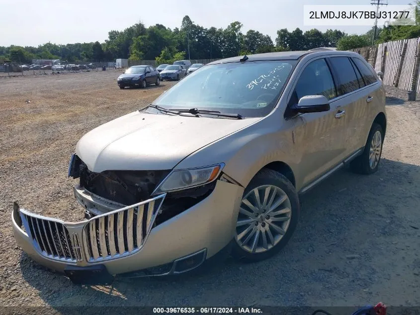 2011 Lincoln Mkx VIN: 2LMDJ8JK7BBJ31277 Lot: 39676535