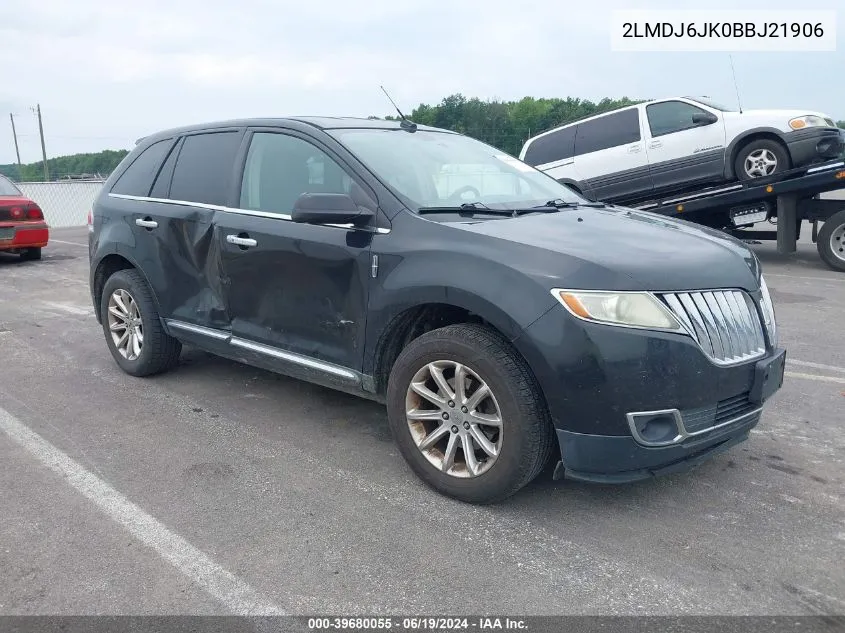 2011 Lincoln Mkx VIN: 2LMDJ6JK0BBJ21906 Lot: 39680055