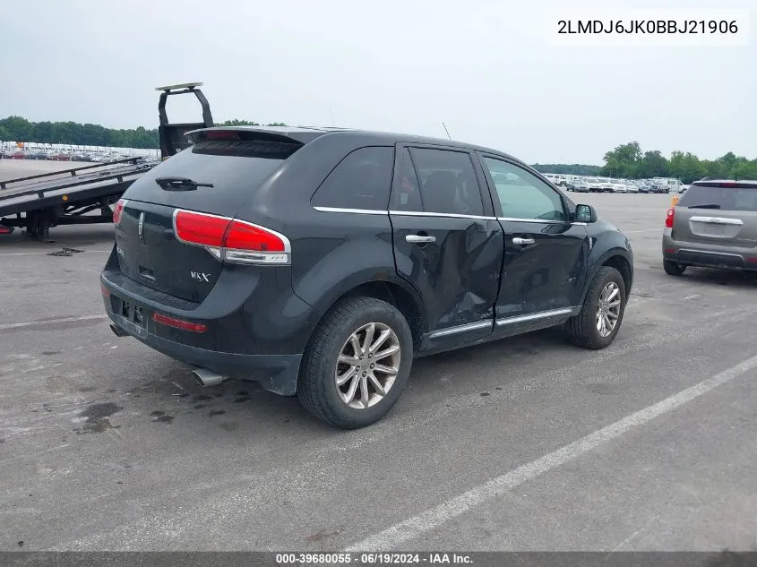 2011 Lincoln Mkx VIN: 2LMDJ6JK0BBJ21906 Lot: 39680055