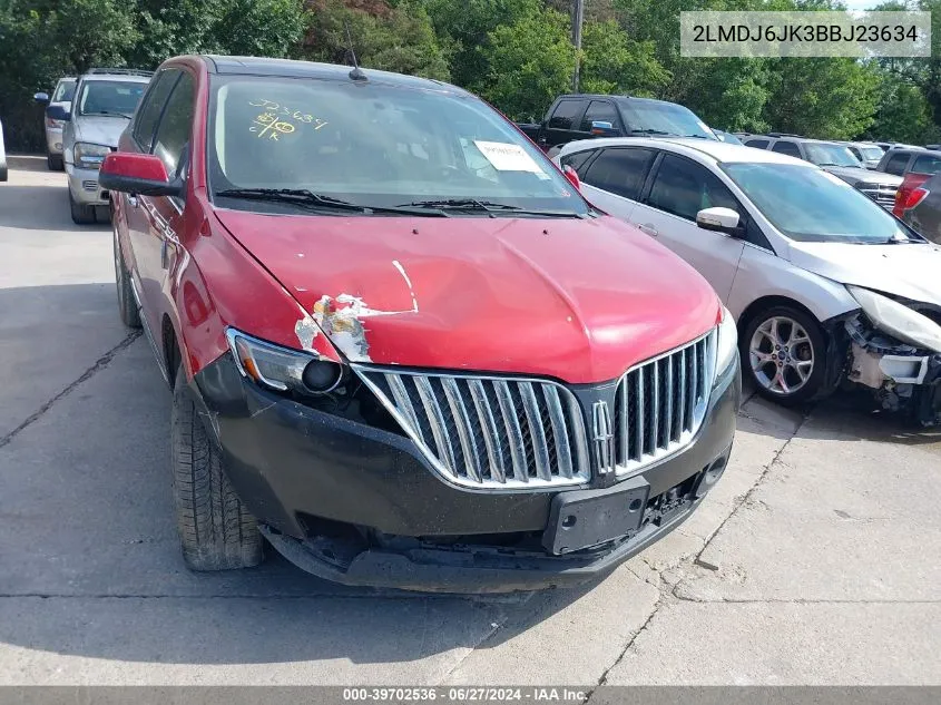 2011 Lincoln Mkx VIN: 2LMDJ6JK3BBJ23634 Lot: 39702536