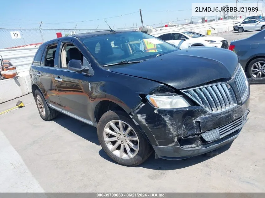 2011 Lincoln Mkx VIN: 2LMDJ6JK8BBJ21989 Lot: 39709059