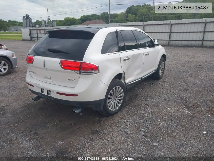 2011 Lincoln Mkx VIN: 2LMDJ6JK3BBJ05487 Lot: 39743868