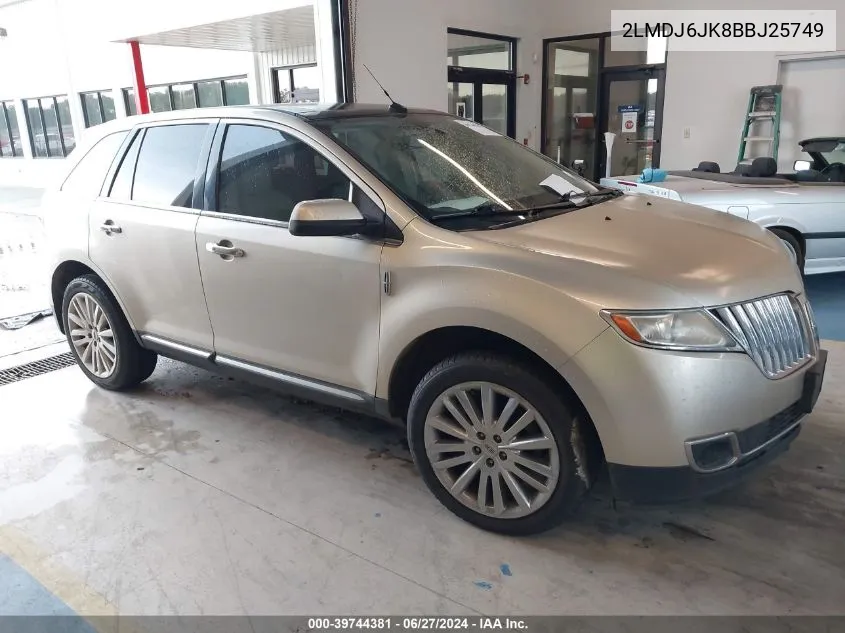 2LMDJ6JK8BBJ25749 2011 Lincoln Mkx