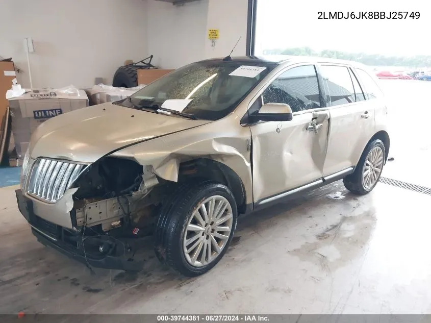 2LMDJ6JK8BBJ25749 2011 Lincoln Mkx