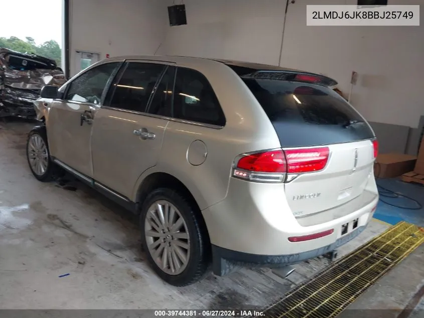 2LMDJ6JK8BBJ25749 2011 Lincoln Mkx