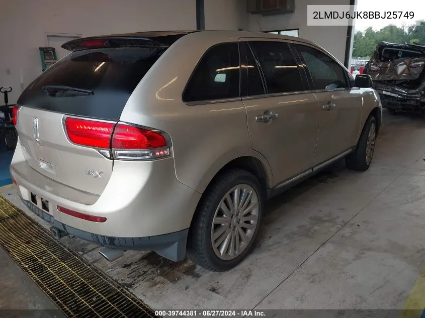 2LMDJ6JK8BBJ25749 2011 Lincoln Mkx