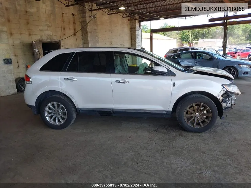 2011 Lincoln Mkx VIN: 2LMDJ8JKXBBJ18068 Lot: 39755815