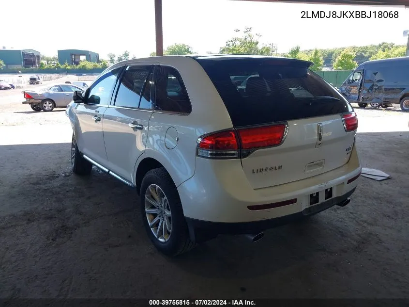 2011 Lincoln Mkx VIN: 2LMDJ8JKXBBJ18068 Lot: 39755815