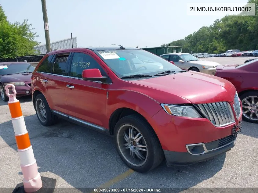 2011 Lincoln Mkx VIN: 2LMDJ6JK0BBJ10002 Lot: 39873389