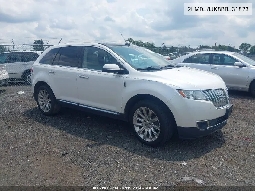 2011 Lincoln Mkx VIN: 2LMDJ8JK8BBJ31823 Lot: 39889234