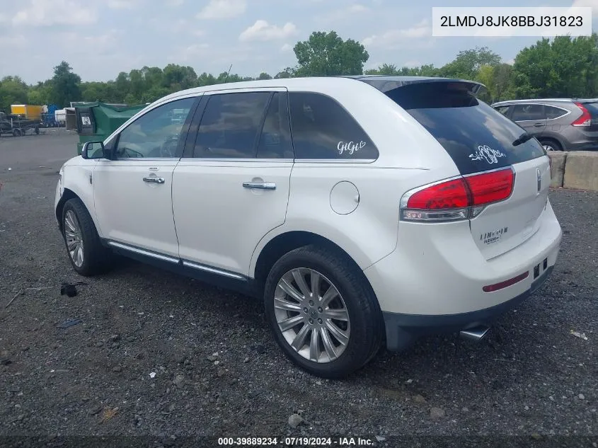 2011 Lincoln Mkx VIN: 2LMDJ8JK8BBJ31823 Lot: 39889234