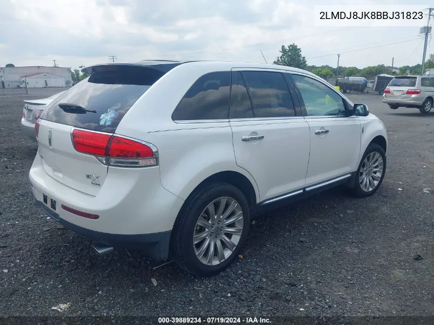 2011 Lincoln Mkx VIN: 2LMDJ8JK8BBJ31823 Lot: 39889234