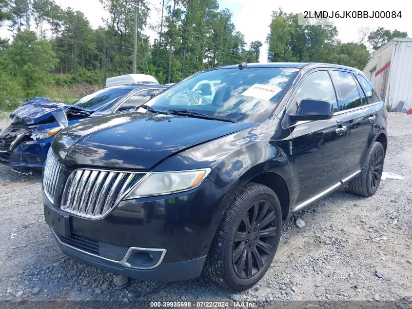 2011 Lincoln Mkx VIN: 2LMDJ6JK0BBJ00084 Lot: 39935698