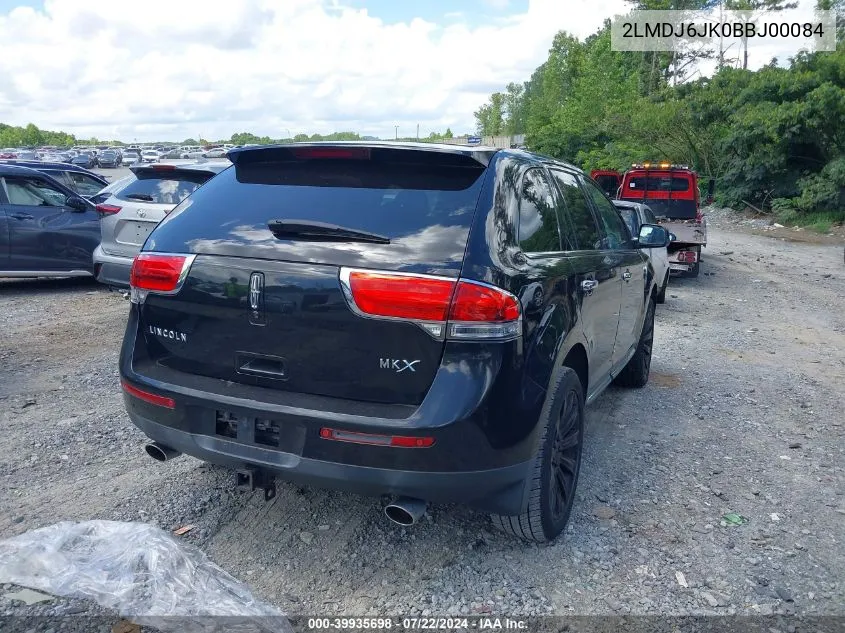 2011 Lincoln Mkx VIN: 2LMDJ6JK0BBJ00084 Lot: 39935698