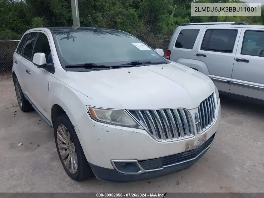 2011 Lincoln Mkx VIN: 2LMDJ6JK3BBJ11001 Lot: 39952055