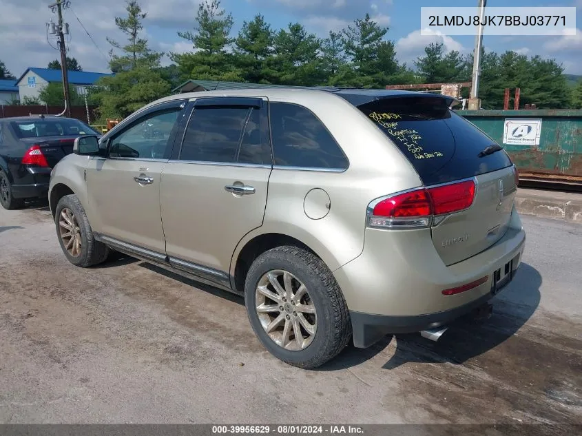 2011 Lincoln Mkx VIN: 2LMDJ8JK7BBJ03771 Lot: 39956629