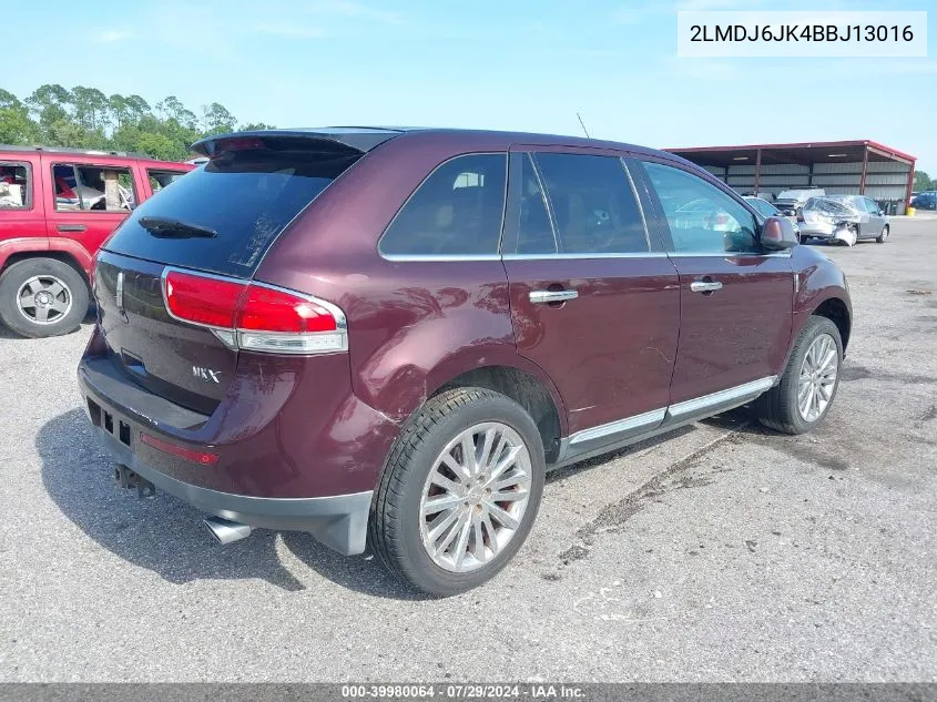 2011 Lincoln Mkx VIN: 2LMDJ6JK4BBJ13016 Lot: 39980064