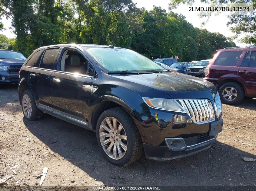 2011 Lincoln Mkx VIN: 2LMDJ8JK7BBJ13524 Lot: 40023803