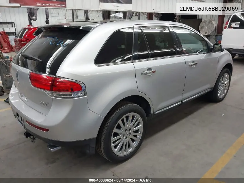 2011 Lincoln Mkx VIN: 2LMDJ6JK6BBJ29069 Lot: 40089624