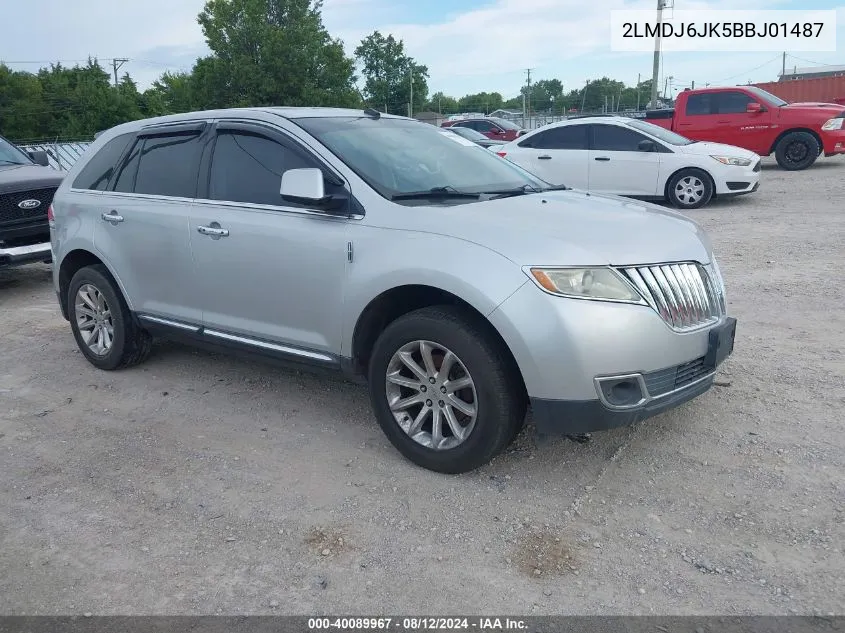 2011 Lincoln Mkx VIN: 2LMDJ6JK5BBJ01487 Lot: 40089967