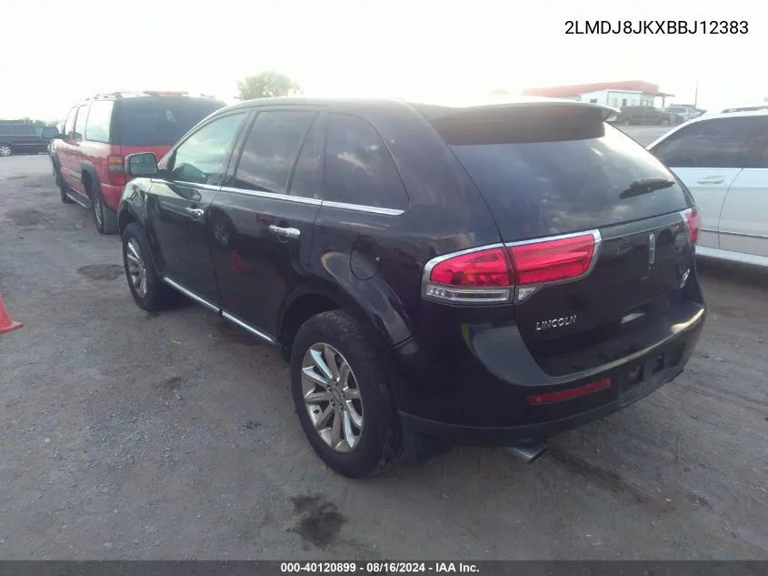 2011 Lincoln Mkx VIN: 2LMDJ8JKXBBJ12383 Lot: 40120899