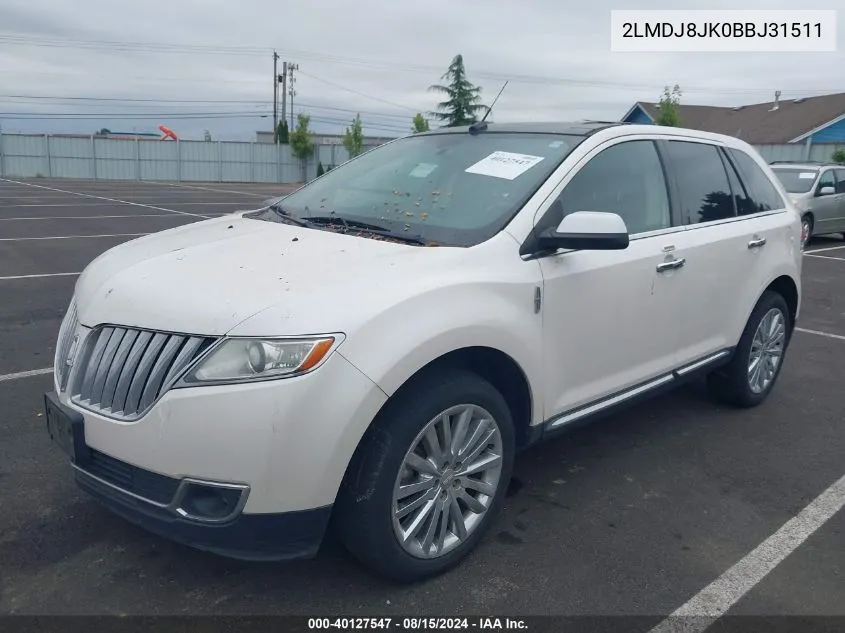 2LMDJ8JK0BBJ31511 2011 Lincoln Mkx