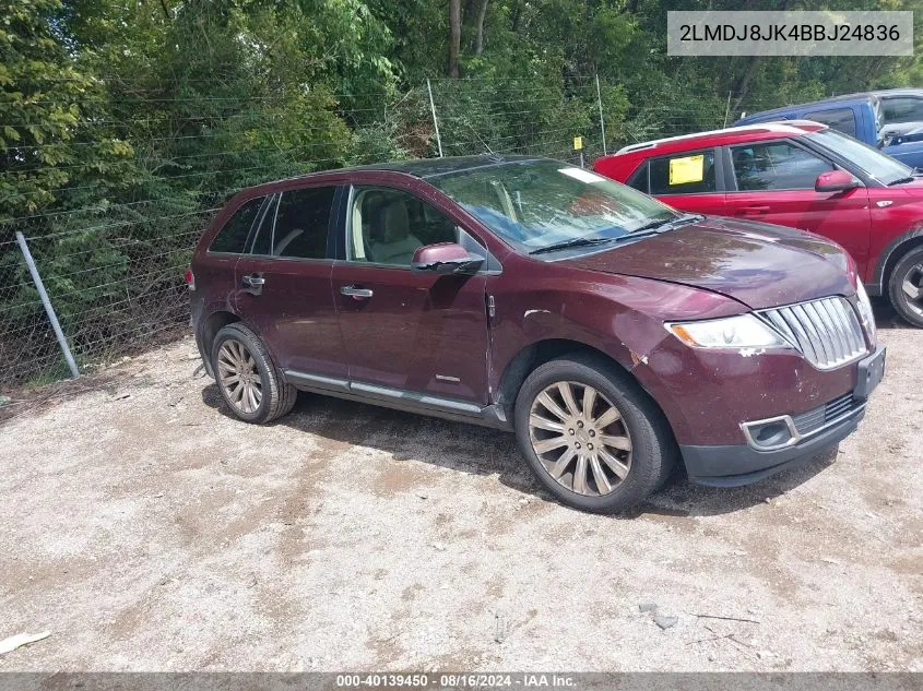 2011 Lincoln Mkx VIN: 2LMDJ8JK4BBJ24836 Lot: 40139450