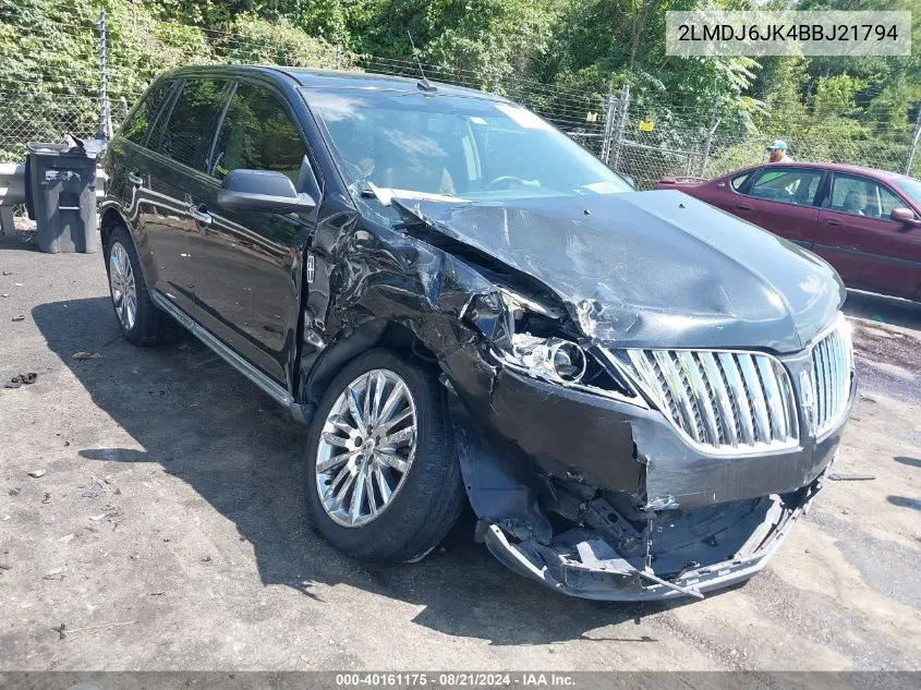 2011 Lincoln Mkx VIN: 2LMDJ6JK4BBJ21794 Lot: 40161175