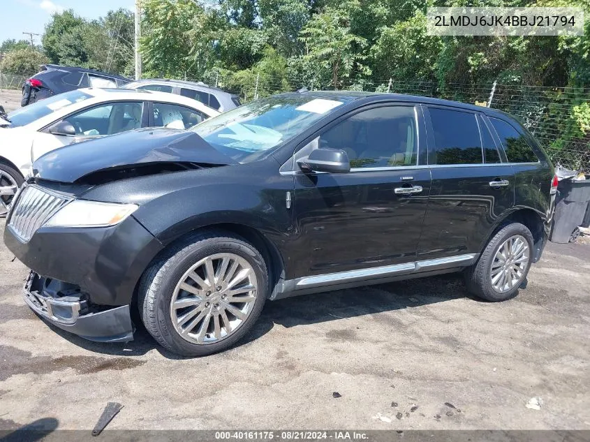 2011 Lincoln Mkx VIN: 2LMDJ6JK4BBJ21794 Lot: 40161175