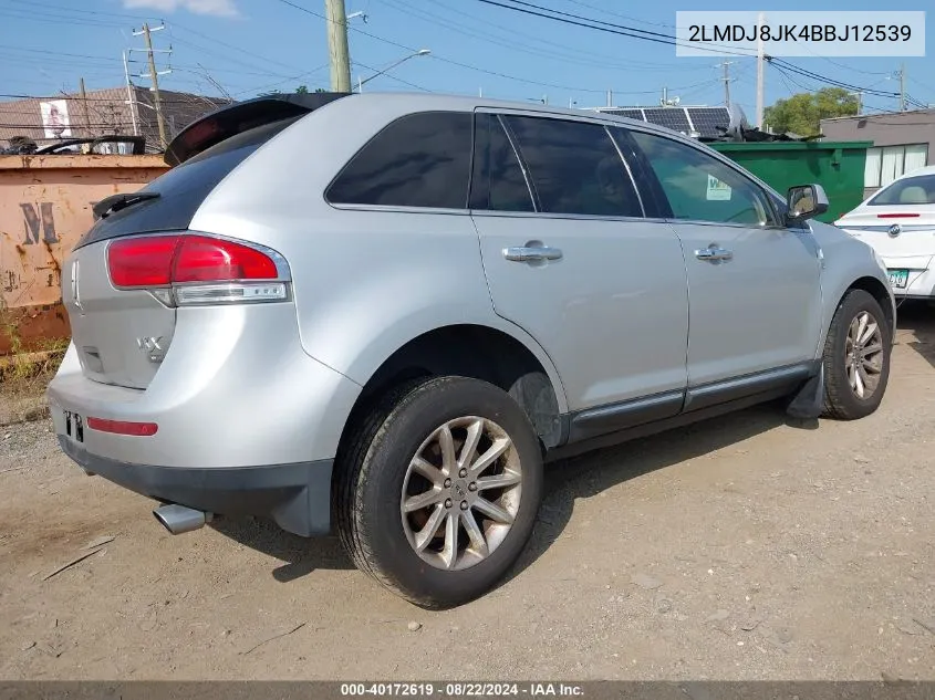 2011 Lincoln Mkx VIN: 2LMDJ8JK4BBJ12539 Lot: 40172619