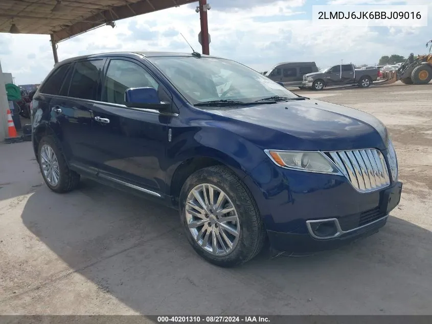 2011 Lincoln Mkx VIN: 2LMDJ6JK6BBJ09016 Lot: 40201310